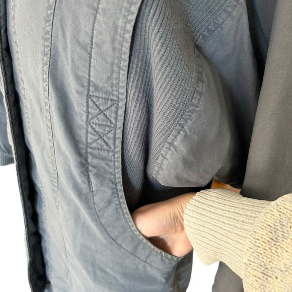 Vintage 80s Pan Asia Insulated Parka Coat Mixed Media Gray Blue size S - Picture 10 of 13